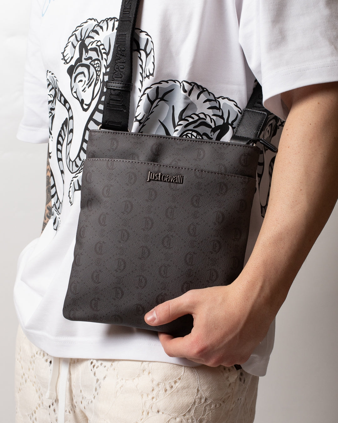 Tracolla Just Cavalli "Gothic Print" in tessuto