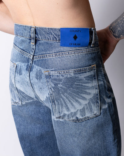 Jeans Marcelo Burlon straight "Icon Wings" uomo