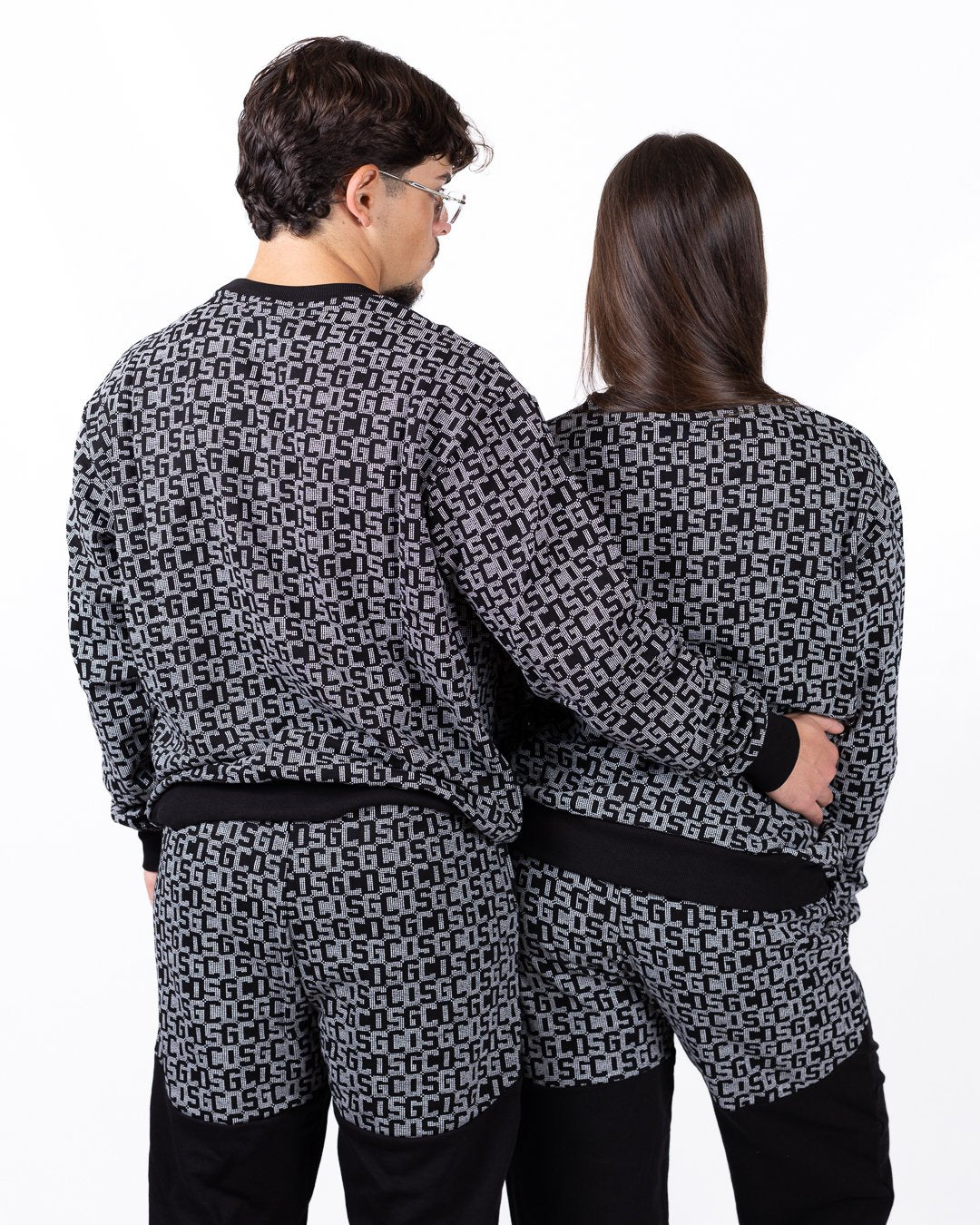 Felpa GCDS girocollo "Logo Monogram All-over"
