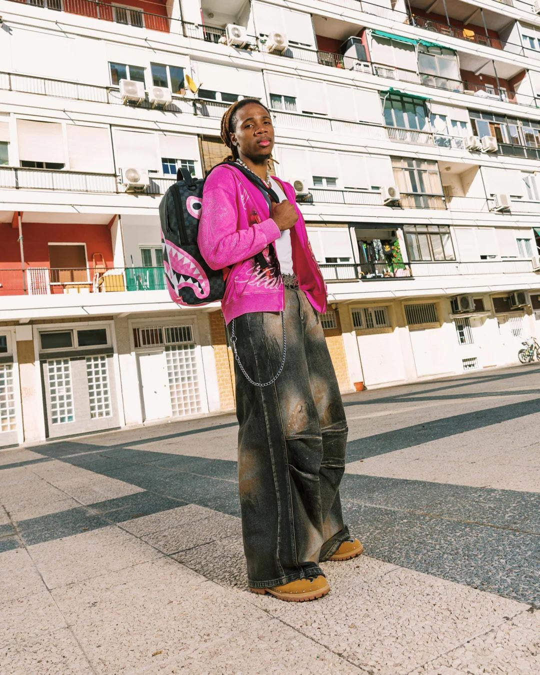 Zaino Sprayground fucsia "PINK AND BLACK TEAR SIP BACKPACK"