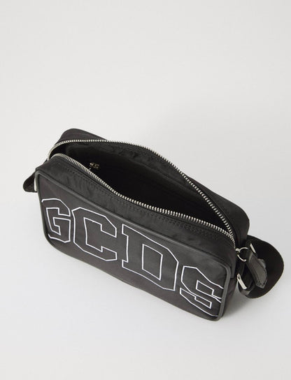 Tracolla GCDS in nylon con logo ricamato