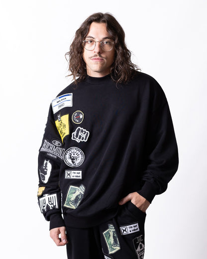 Felpa Richmond X girocollo con multi-patch