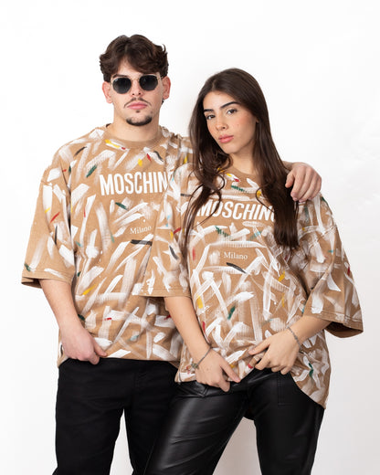T-Shirt Moschino con stampa painting 