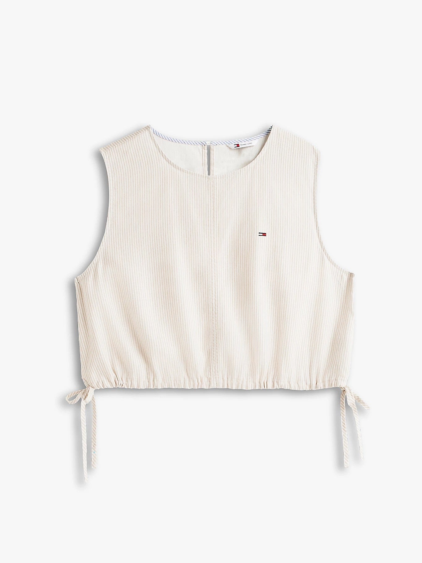 Top Tommy Jeans a strisce in misto lino donna