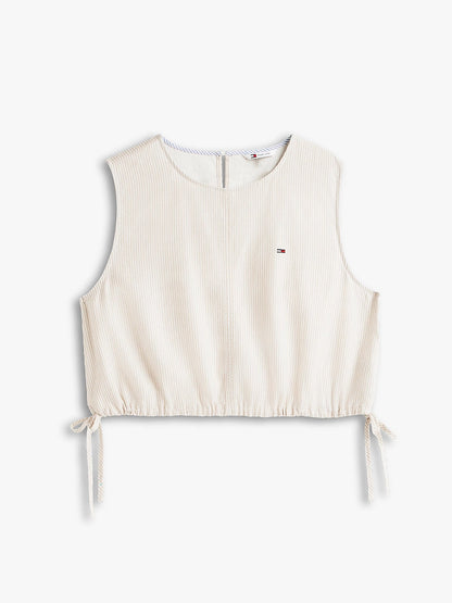 Top Tommy Jeans a strisce in misto lino donna