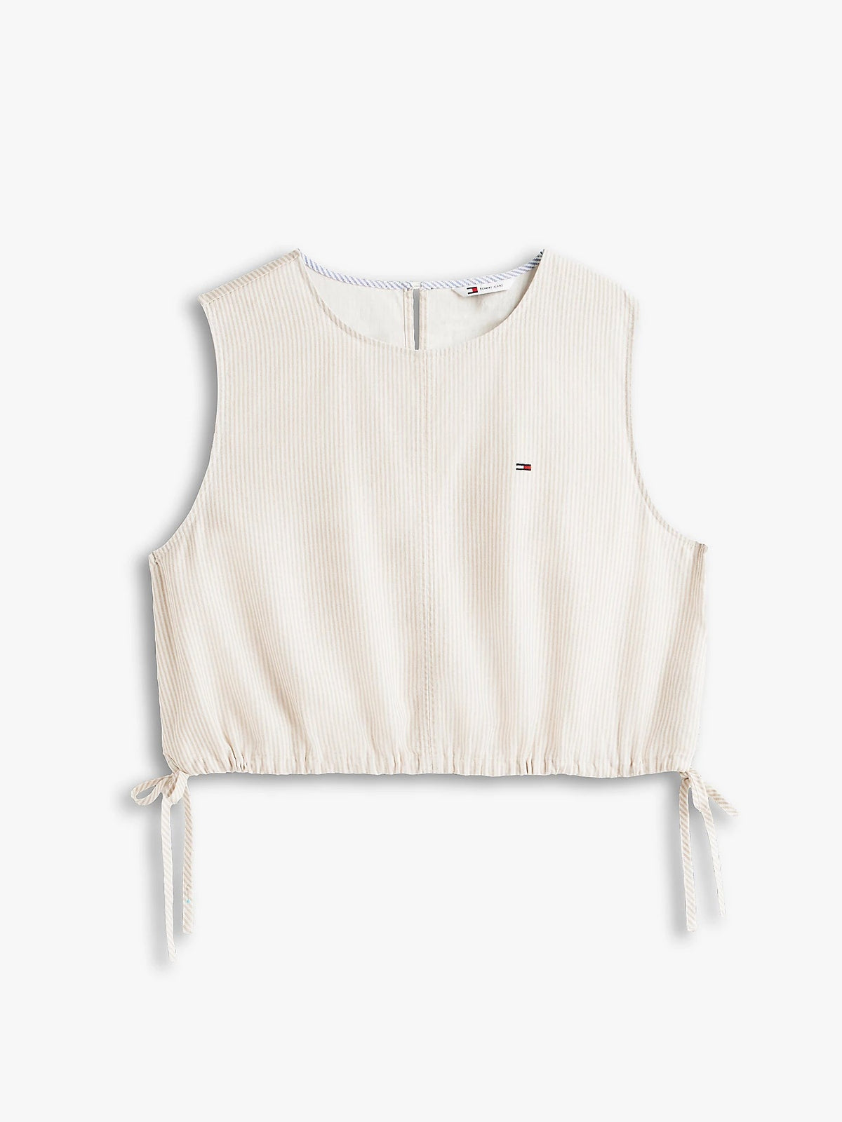 Top Tommy Jeans a strisce in misto lino donna
