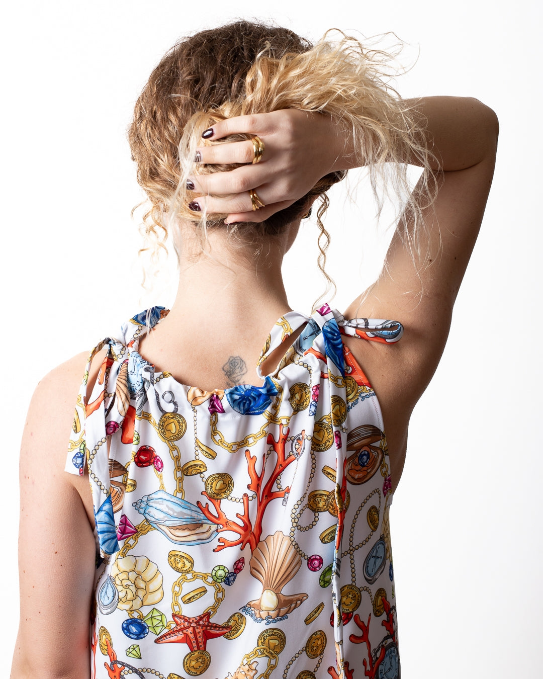 Abito Moschino Swim copricostume con stampa all-over donna