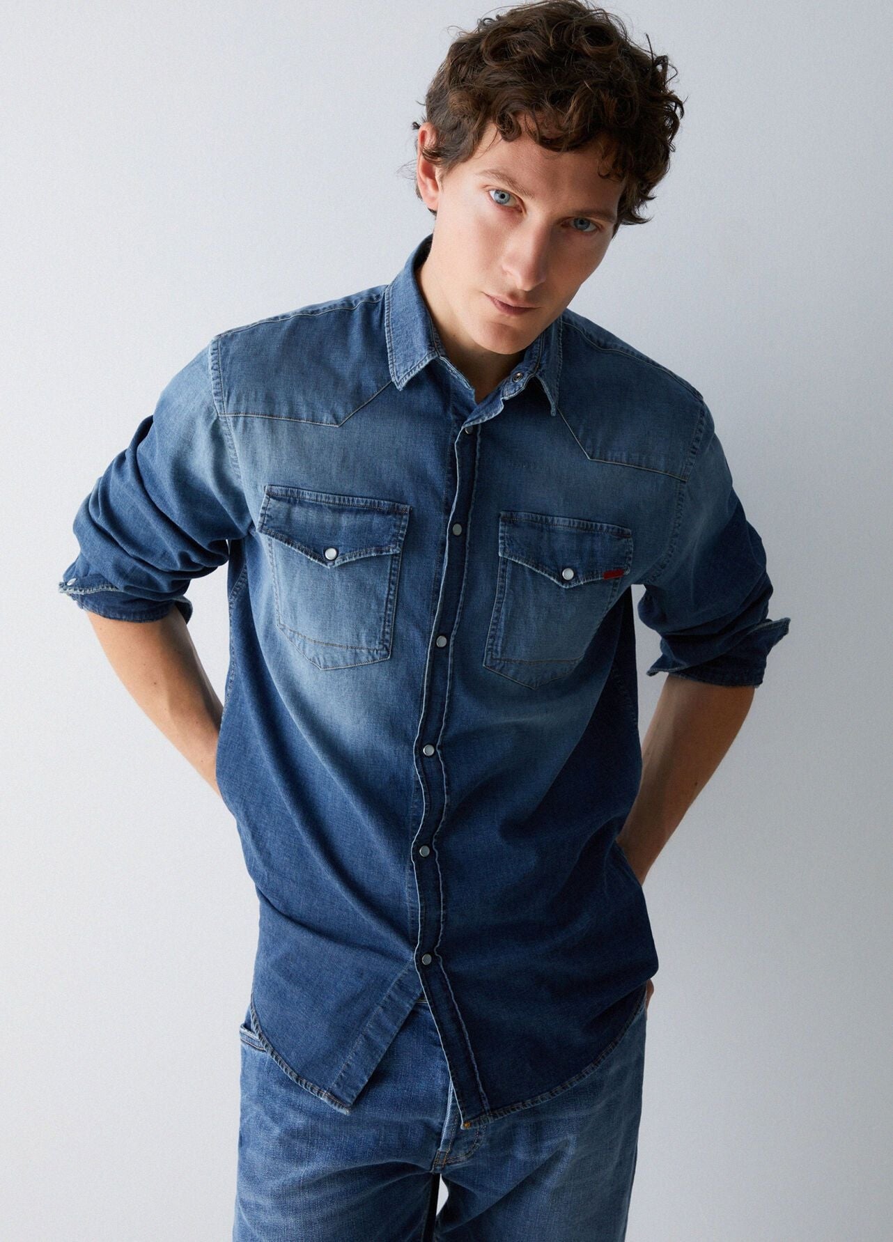 Camicia Liu Jo regular in denim uomo