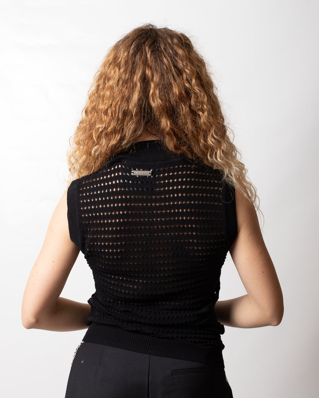 Gilet Richmond X in maglia traforata con laccetti donna