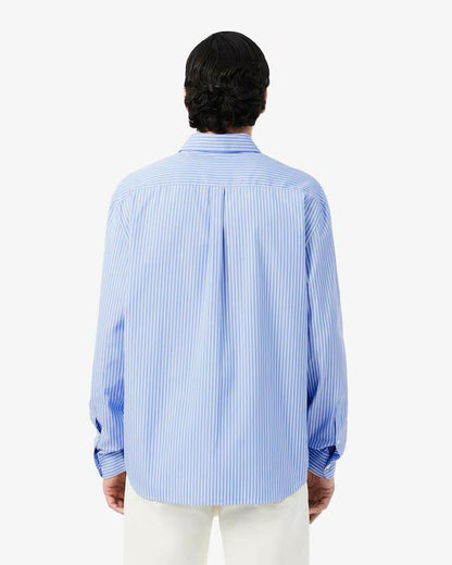Camicia Lacoste candy stripe con iconico logo ricamato