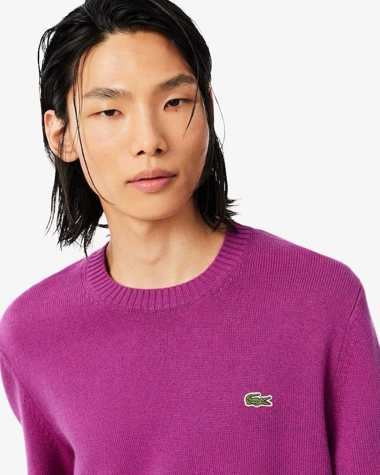 Maglia Lacoste girocollo in lana cardata 