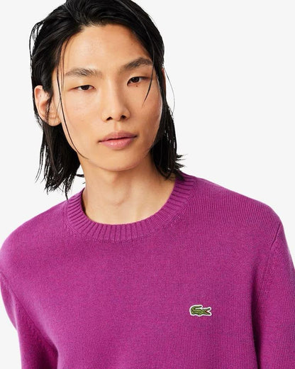 Maglia Lacoste girocollo in lana cardata 