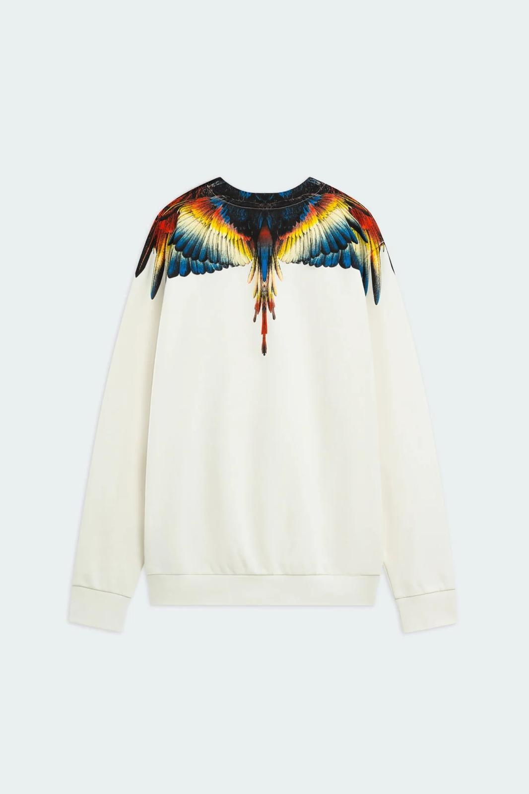 Felpa Marcelo Burlon "Wings White" girocollo uomo