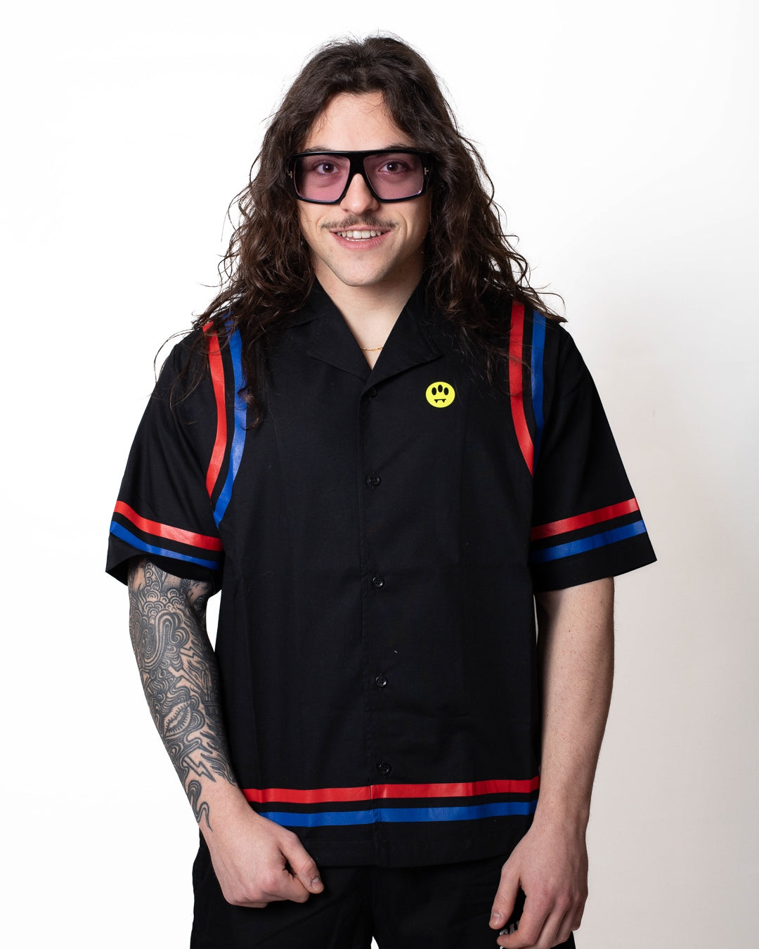 Camicia Barrow in popeline con stampe e logo