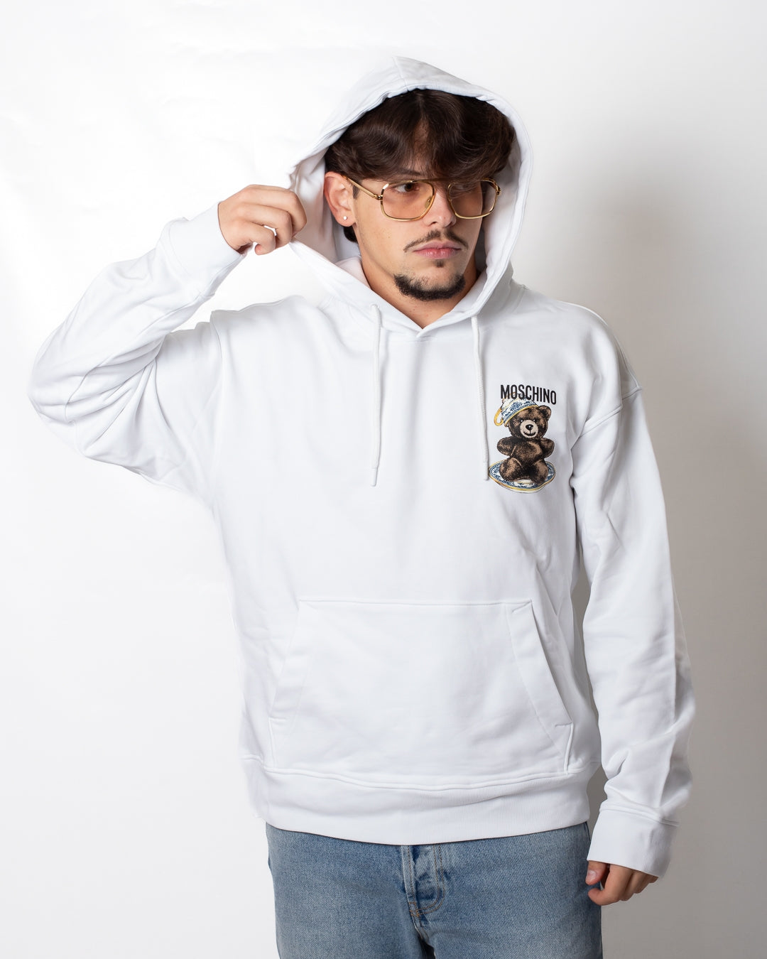 Felpa Moschino con cappuccio e stampa Teddy Bear