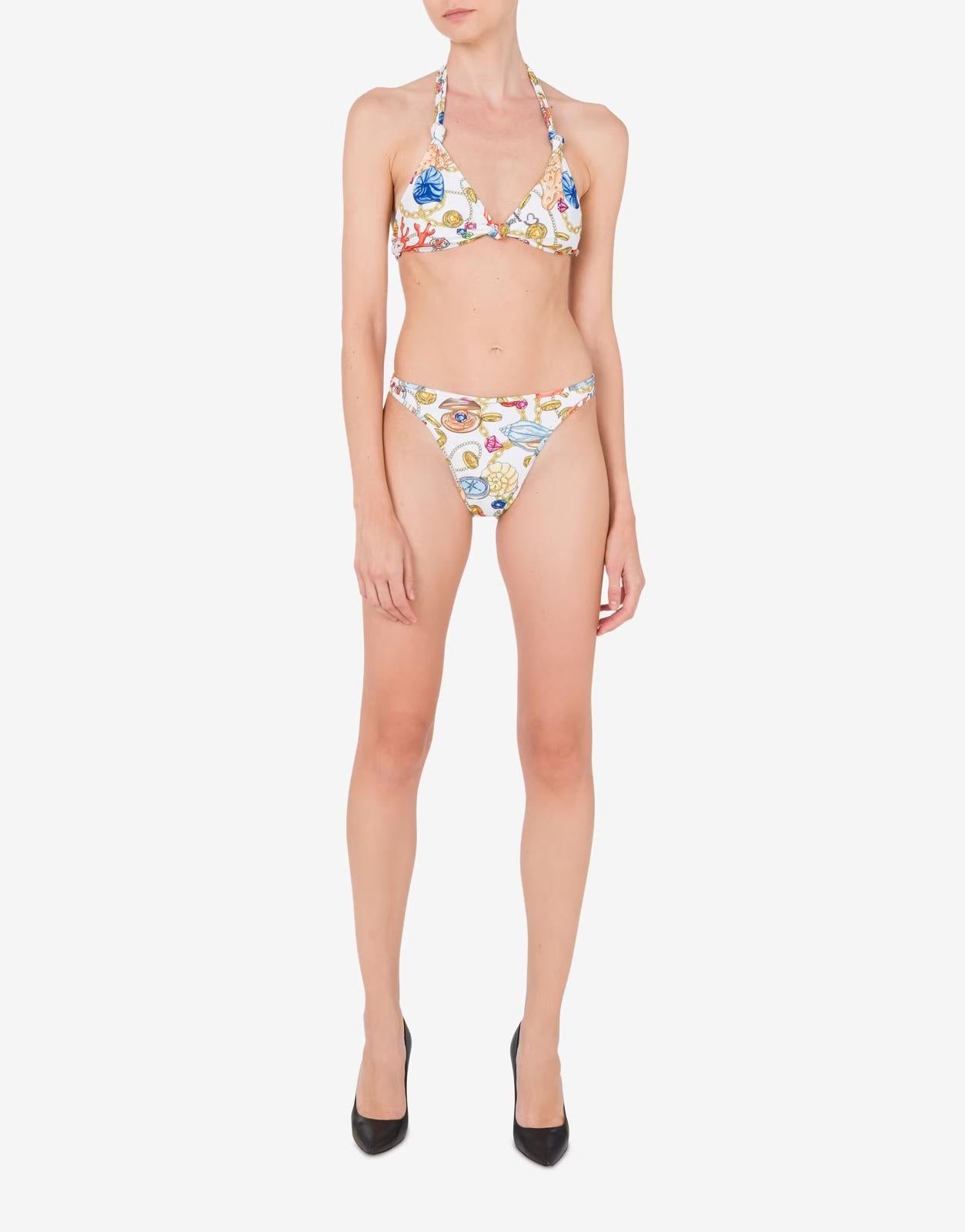 Slip mare Moschino Swim con stampa "Shell Jewels" donna
