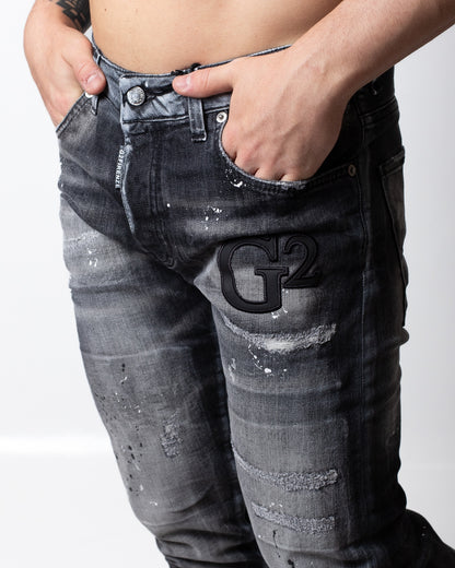 Jeans G2Firenze slim "Dark Leather" uomo