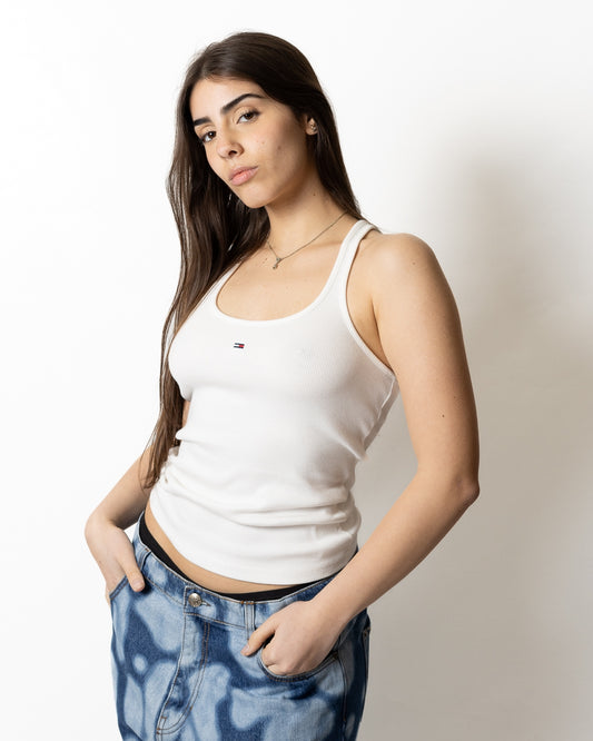 Top Tommy Jeans slim in costina donna