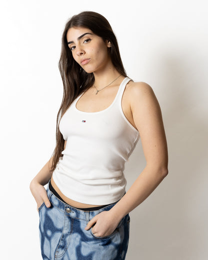 Top Tommy Jeans slim in costina donna