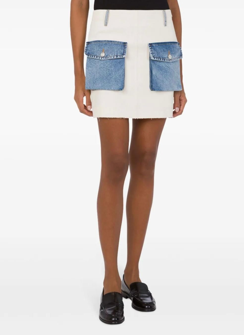 Gonna Moschino Jeans in misto canapa con dettagli in denim donna