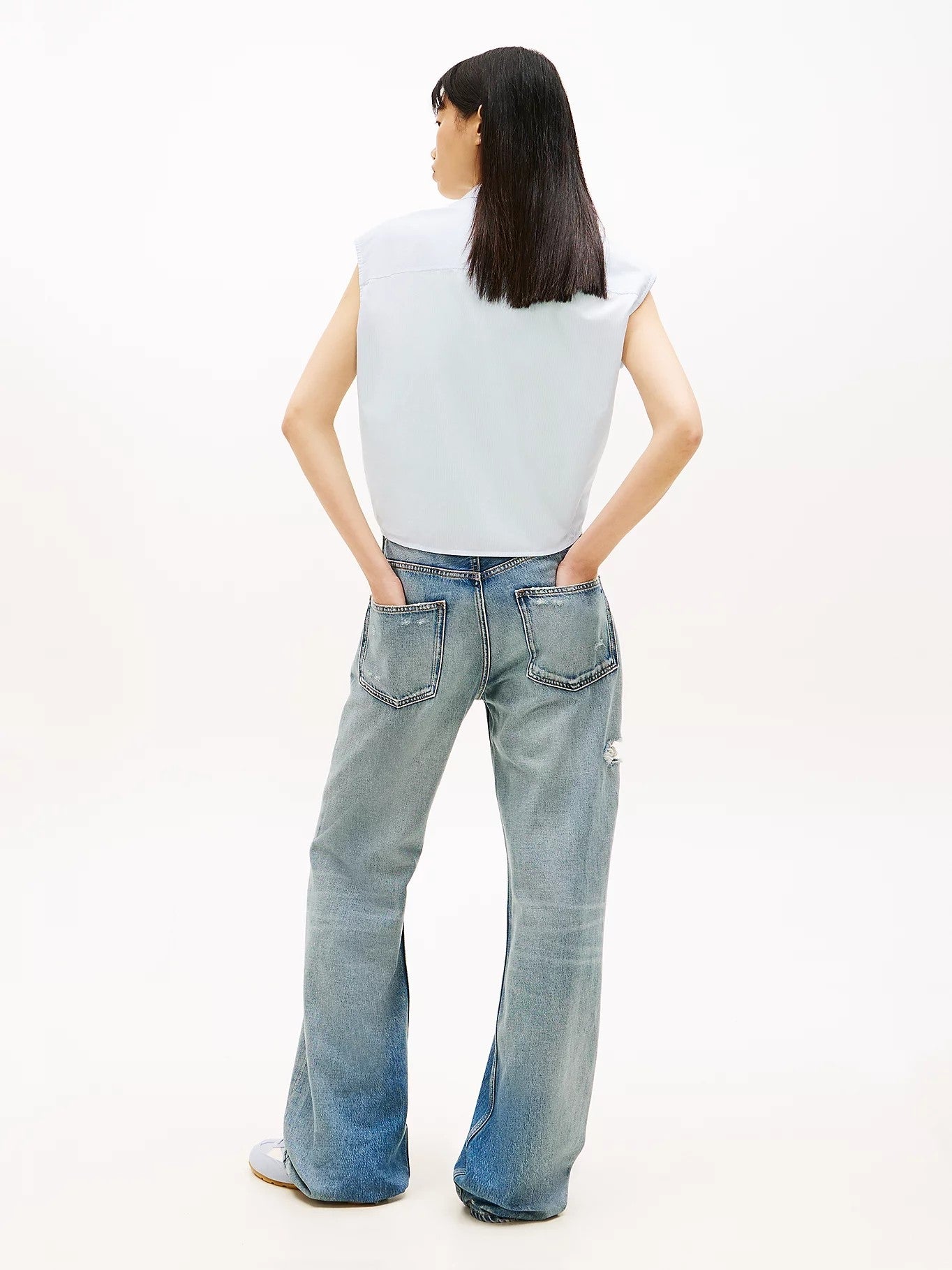 Camicia Tommy Jeans a strisce senza maniche donna