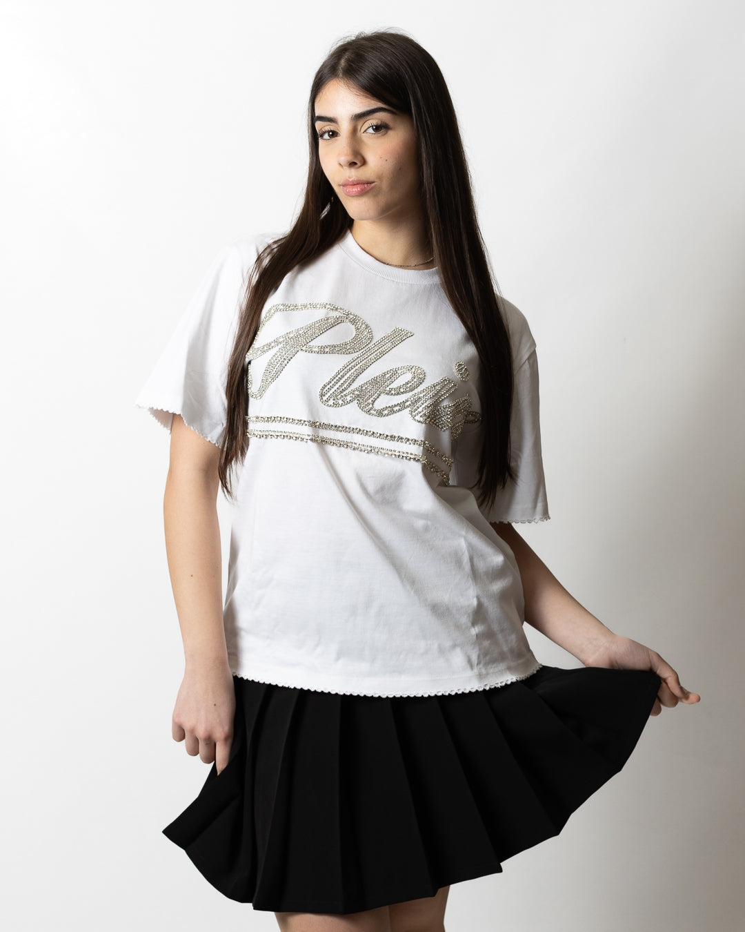 T-Shirt Philipp Plein over "Strass Signature" donna