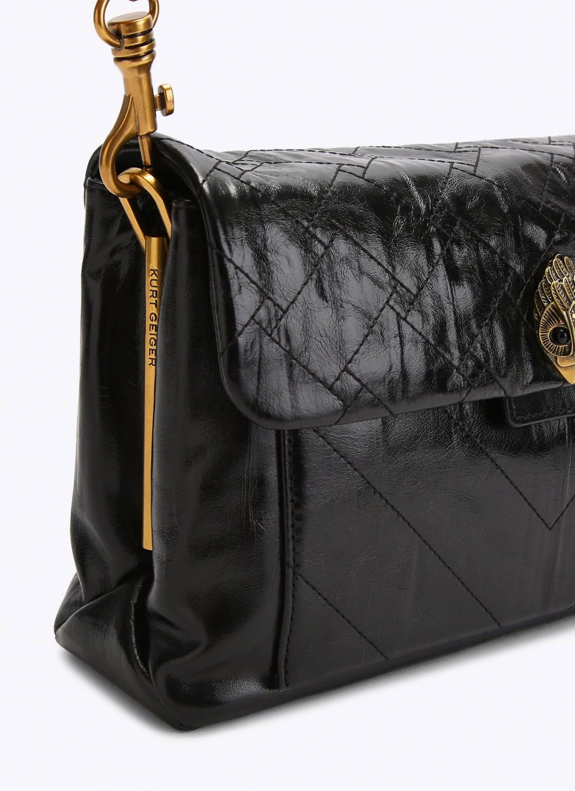 Borsa Kurt Geiger in pelle lucida con fenice frontale