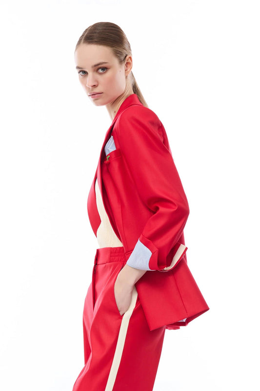 Giacca blazer Nenette monopetto con dettaglio a righe donna