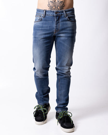 Jeans Daniele Alessandrini slim fit in cotone stretch cinque tasche