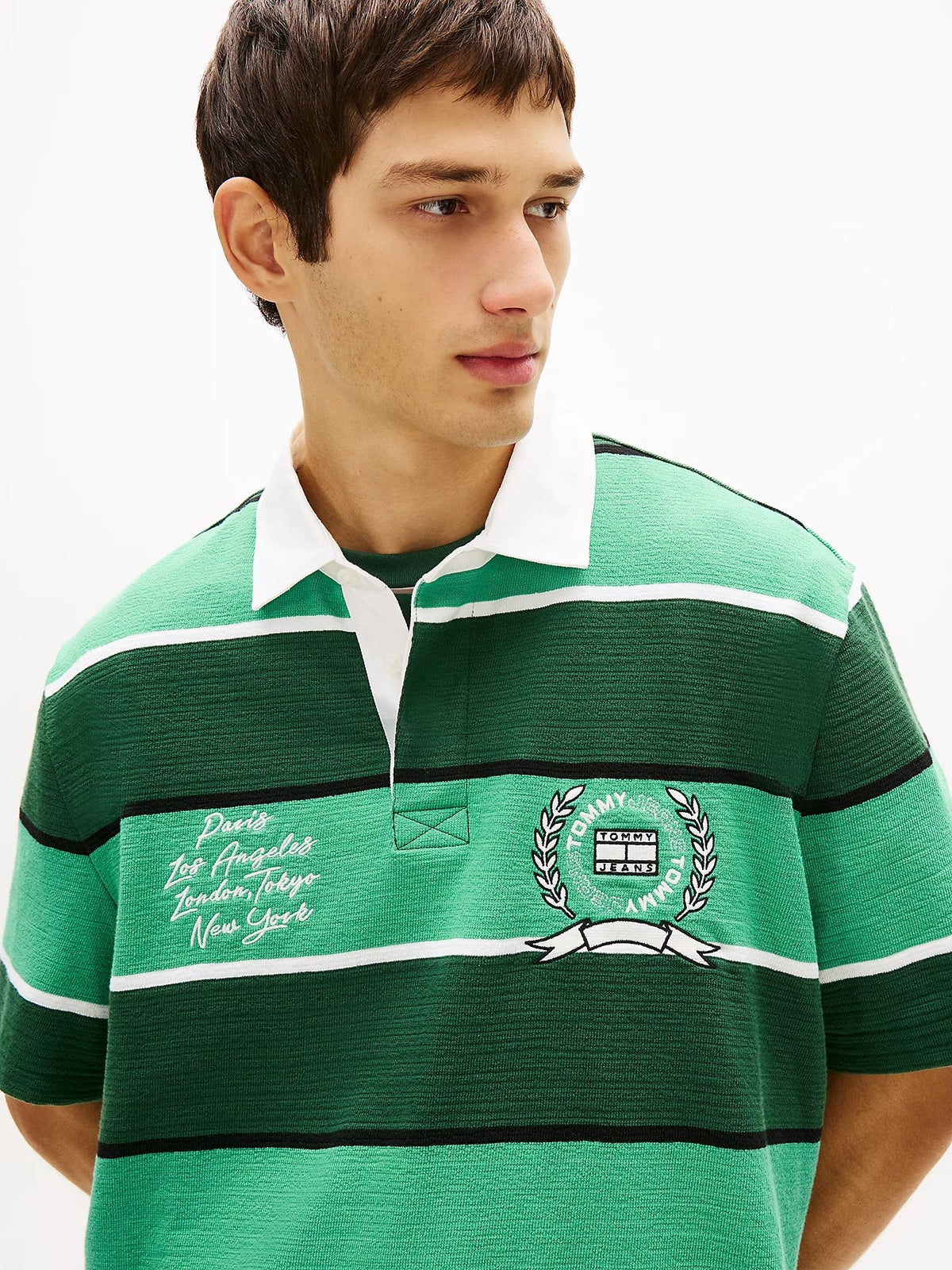 Polo Tommy Jeans relaxed "Stripe Rugby" uomo