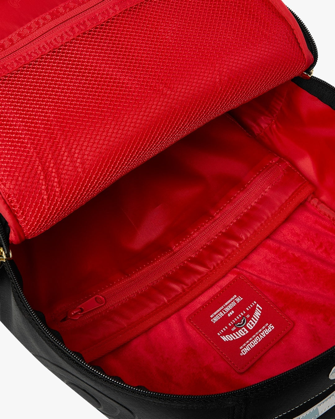 Zaino Sprayground nero CREAM CHECK UNFINISHED SHARK DLXSV BACKPACK