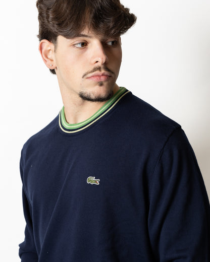 Maglia Lacoste girocollo con strisce a contrasto uomo