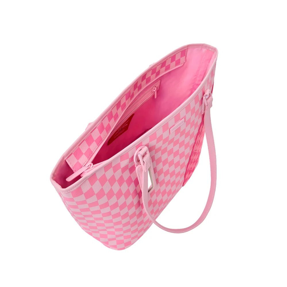 Borsa Sprayground rosa "Pink shark in paris patch tote" 