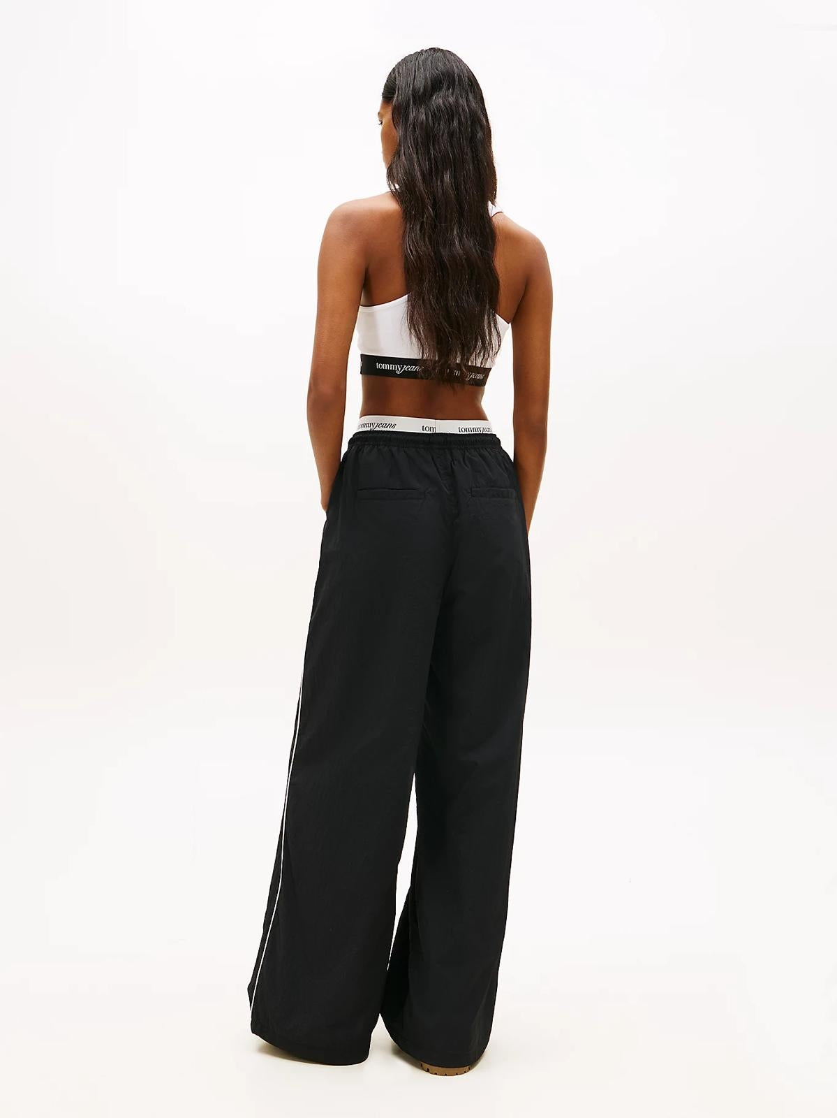 Pantalone Tommy Jeans parachute con fascia logata donna