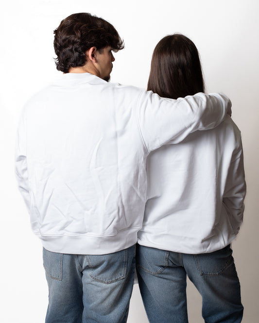 Felpa Moschino girocollo con ricamo logato "Laurel crown"