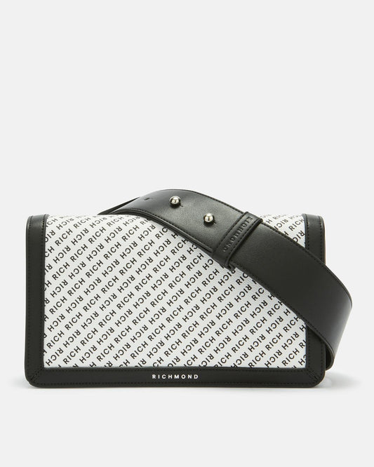 Borsa Richmond con logo all-over e tracolle donna