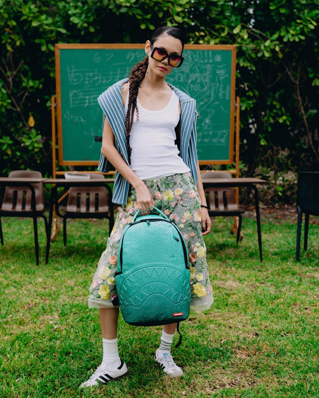 Zaino Sprayground turchese TURQUOISE DOODLE EMBOSS BACKPACK