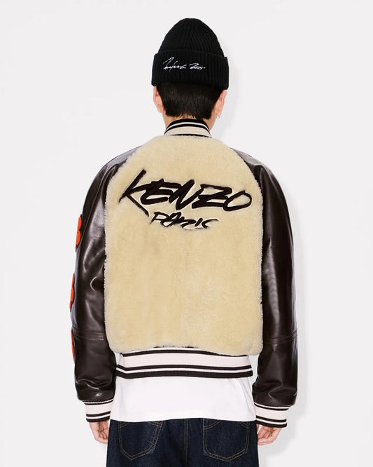 Giubbotto Kenzo Paris "Futura Sherling" in vera pelle