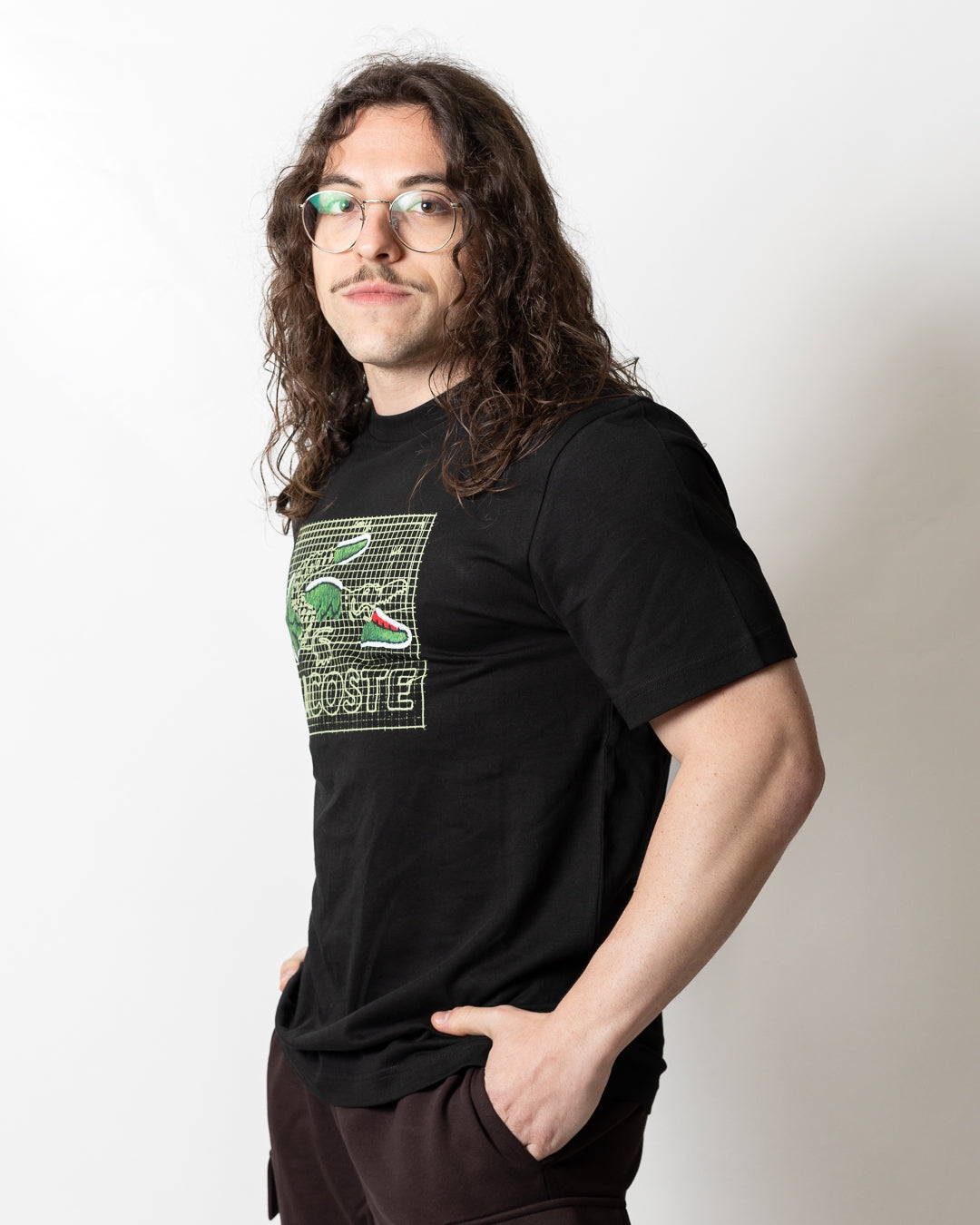 T-Shirt Lacoste classic con stampa uomo