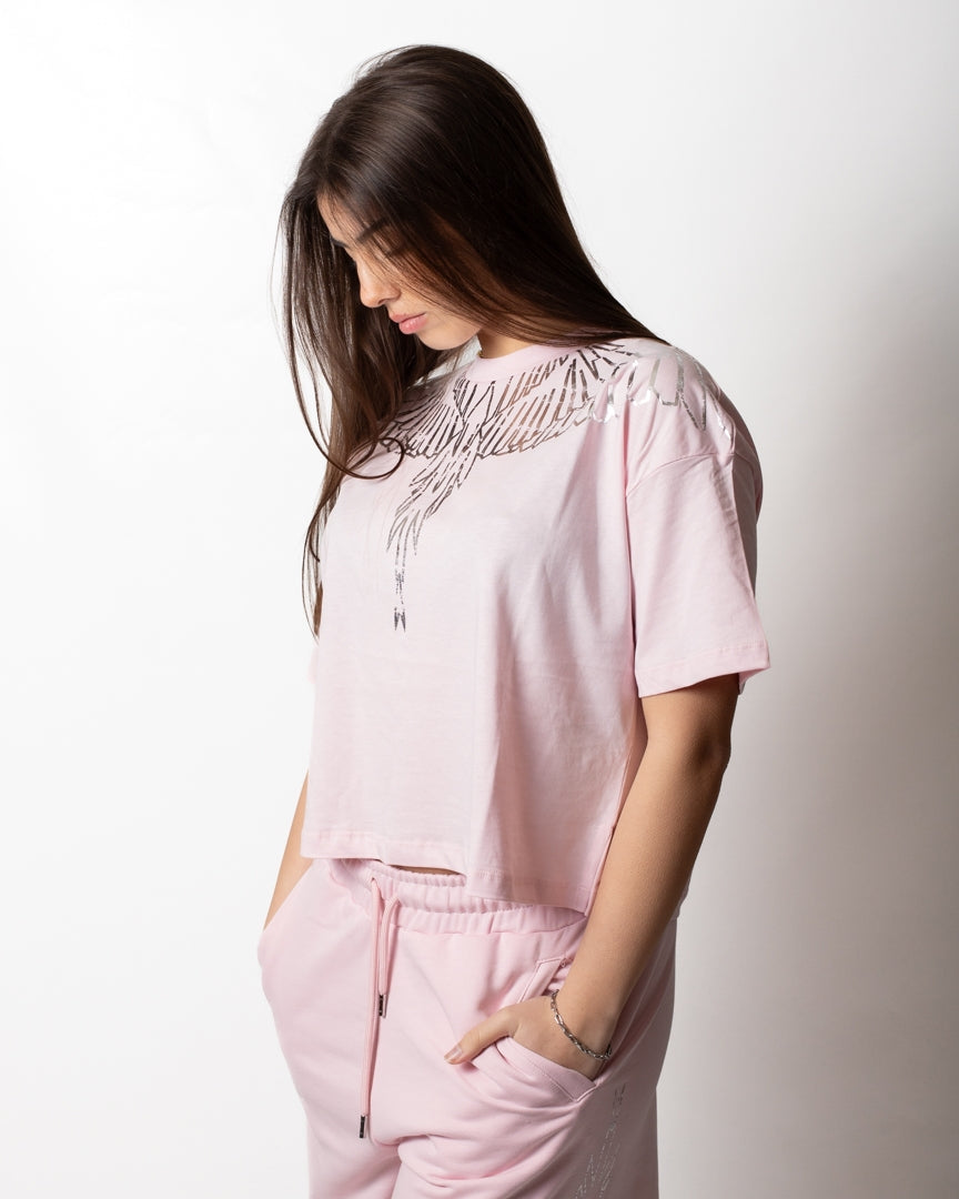 T-Shirt Marcelo Burlon cropped "Icon Wings" donna