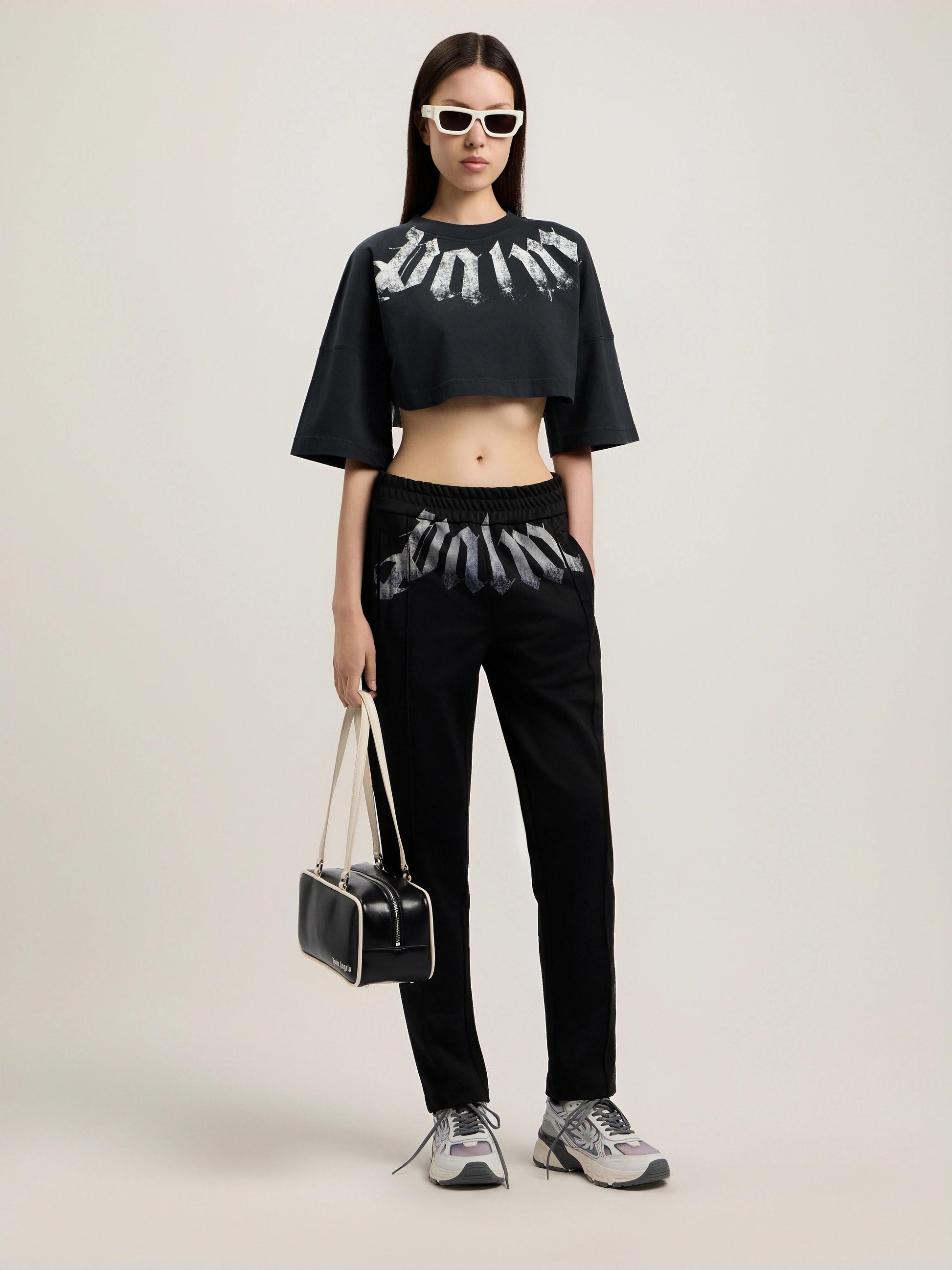 T-Shirt Palm Angels cropped "Big Neck Logo" donna