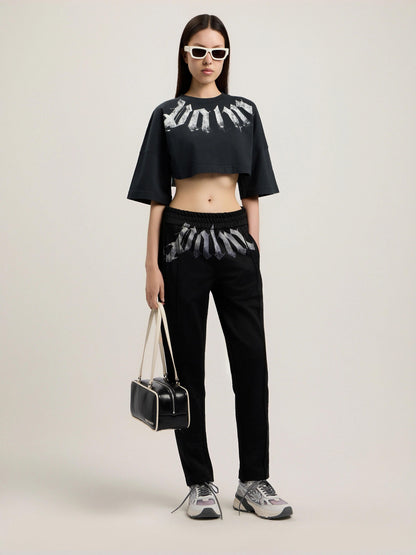T-Shirt Palm Angels cropped "Big Neck Logo" donna
