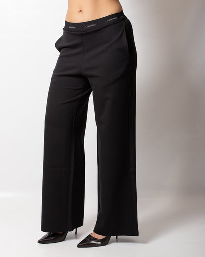 Pantalone Calvin Klein stretch a gamba larga donna