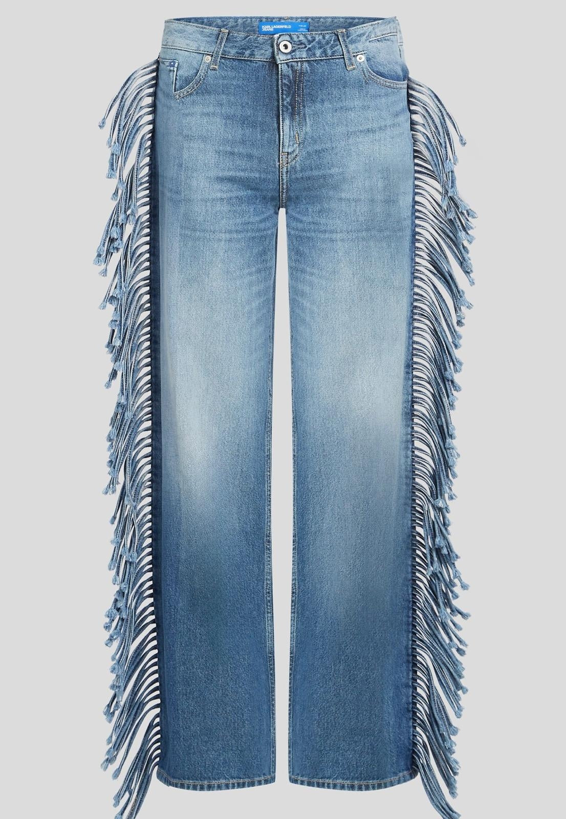 Jeans Karl Lagerfeld Jeans mid rase relaxed con frange donna