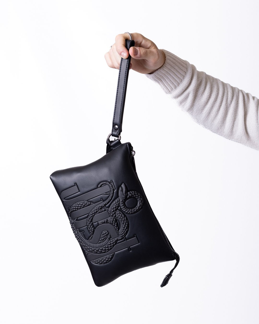 Pochette Just Cavalli in eco pelle con logo gommato in rilievo