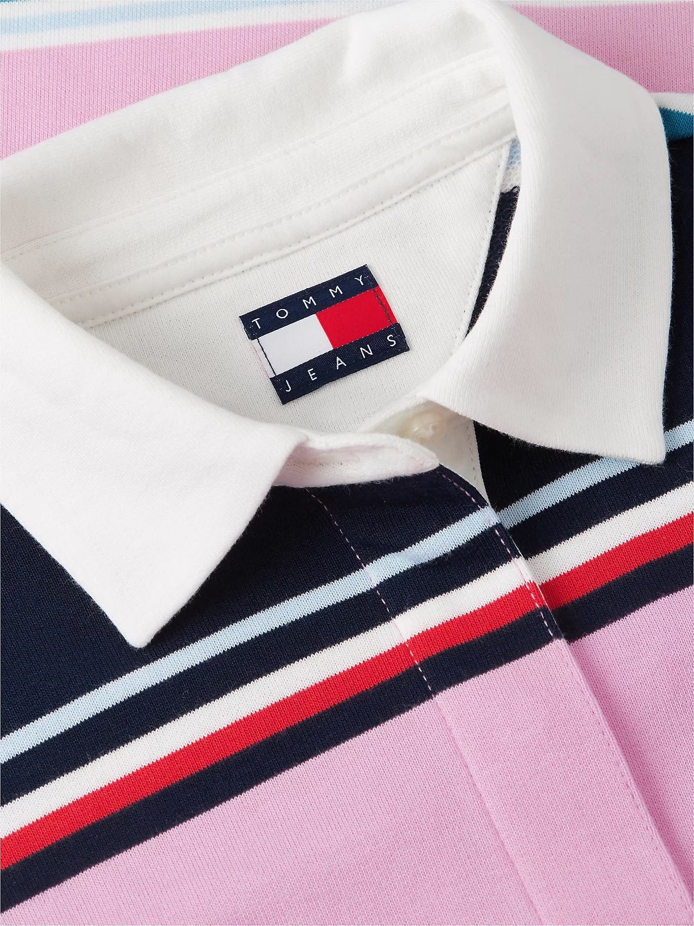 Polo Tommy Jeans "Flag Multi Stripe Rugby" donna