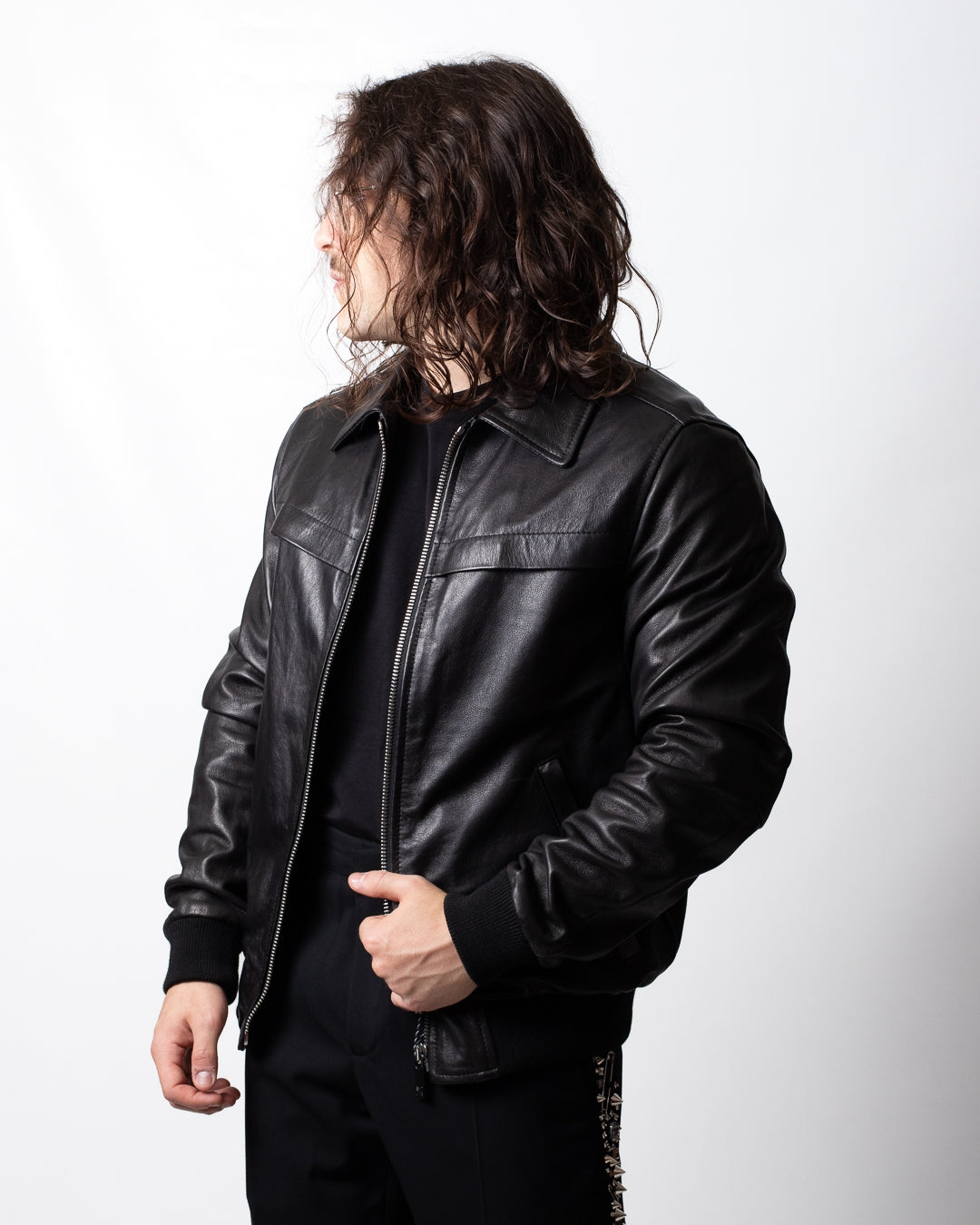 Giubbotto Richmond X bomber in pelle uomo