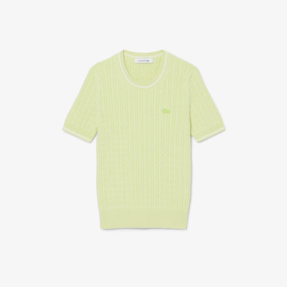 T-Shirt Lacoste in maglia ricamata donna
