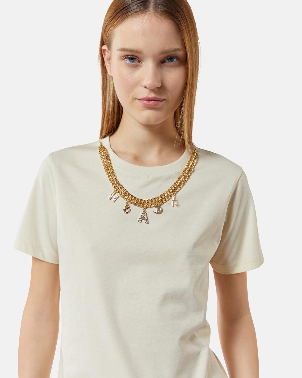 T-Shirt Silvian Heach con catene e ciondoli donna