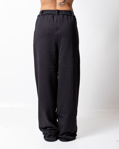 Pantalone Marcelo Burlon in felpa a taglio vivo con strass donna